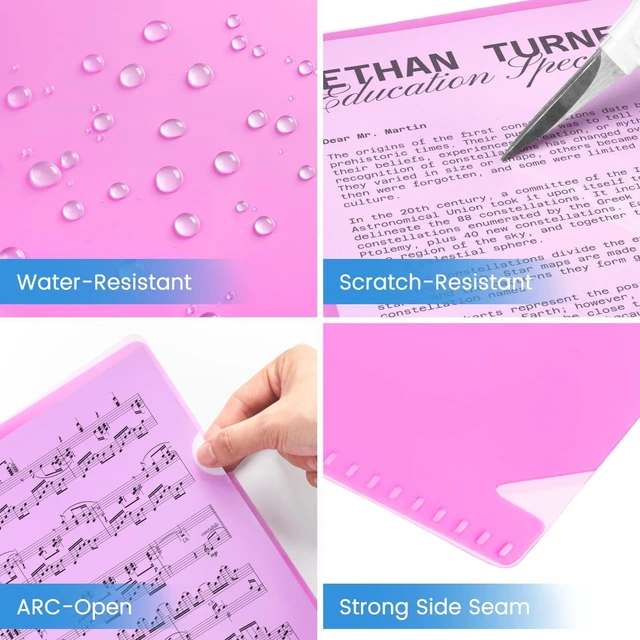 Alt view image 6 of 7 - 25 Pack Clear Document Folder Project Pockets, Clear Plastic Folders Letter Size Plastic Document Folders Paper Poly Jacket Sleeves Folders Copy, 5 Assorted Colors