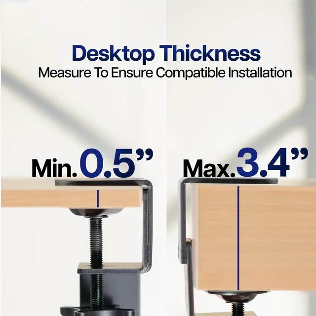 Alt view image 6 of 7 - Black Clamp-on 23 to 30 x 11" Adjustable Keyboard Tray, Mount-KBST1 Height & Width Adjustment, Keyboard Platform for Typing, Slide Out Desk Drawer, 2-Part Tray with Mouse Pad, Sturdy C-Clamps