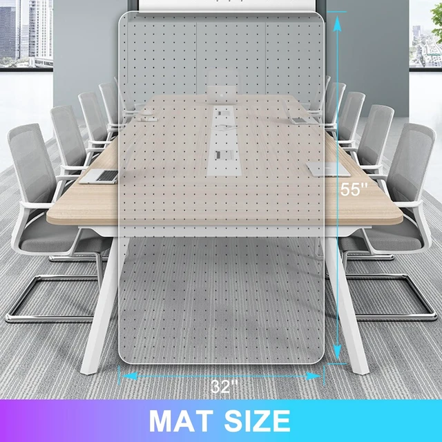 Alt view image 6 of 7 - Office Chair Mat for Carpet, 32'' x 55'' Heavy Duty Desk Chair Mat 2 Pack, Hard Material, Ship Flat, Smooth Glide, Dent-Resistant, Non-Slip Studded, Carpet Protector Mat for Home Office, Clear