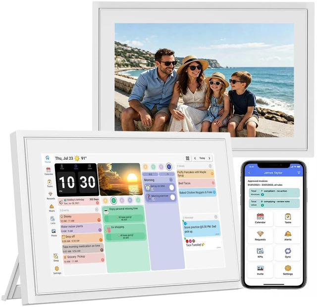Main image of 10.1" calendar Electronic Planner with Cross-Platform Sync, Chore Tracking, Meal Planning & Photo Display