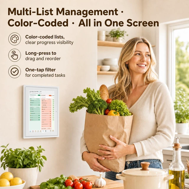 Alt view image 5 of 7 - 10.1" calendar Electronic Planner with Cross-Platform Sync, Chore Tracking, Meal Planning & Photo Display