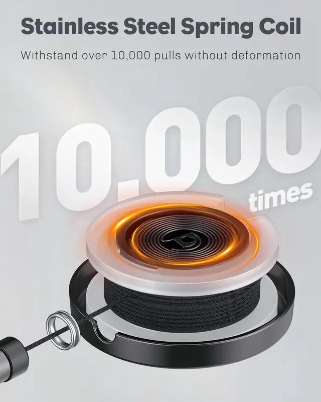 Alt view image 7 of 7 - 5 Pack Heavy Duty Metal Retractable Badge Reel for Badge Holder Retractable Keychain All Metal Casing with Stainless Steel Spring Coil 23.6 Inch Nylon Rope Belt Clip and Key Ring