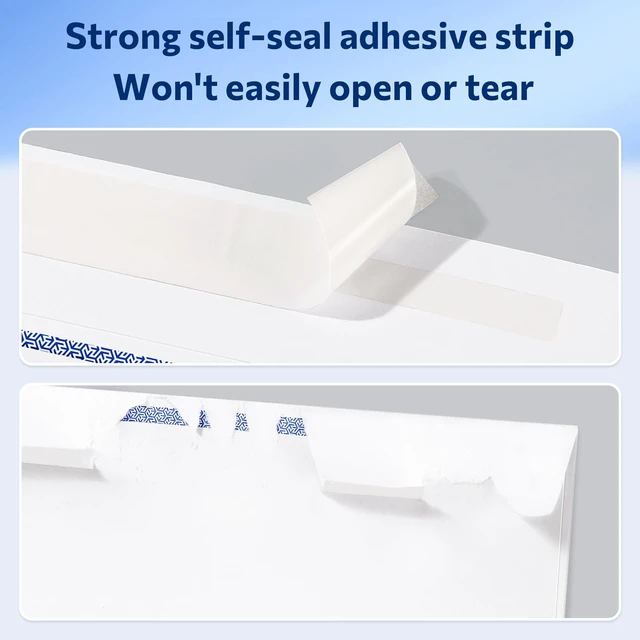Alt view image 4 of 7 - Envelopes Self Seal #10 Double Window Envelopes 500 Pack, Security Tint, Self Seal Closure, Fits Standard Business Checks, 4-1/8 x 9-1/2 Letter Envelope for Invoices & Mailings, 24LB
