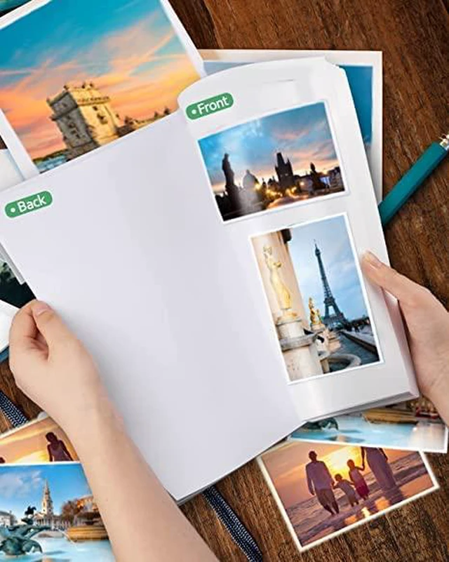 Alt view image 6 of 7 - Glossy Printable Vinyl Sticker Paper for Inkjet Printer 150 Sheets 8.5"x11" Adhesive White Labels Decal Papers