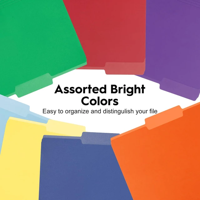 Alt view image 7 of 7 - 30-Pack Color File Folders, 1/3 Cut Tab, Assorted 5 Colors Letter Size Manilla Folder for School/Office/Classroom
