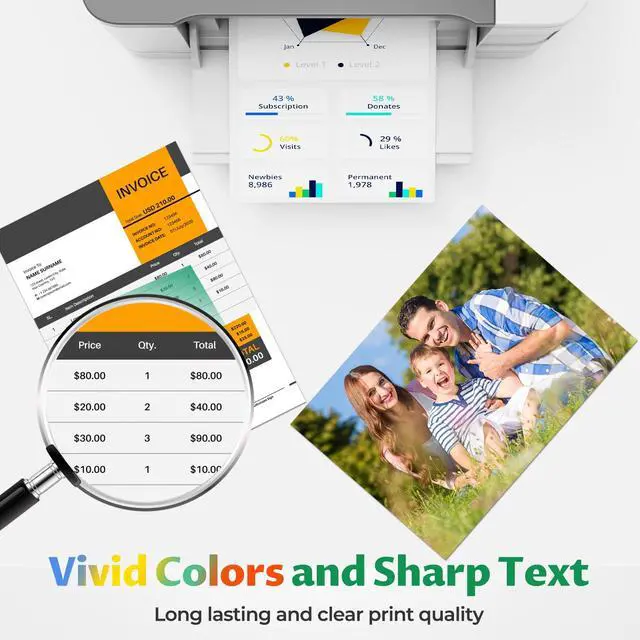 Alt view image 4 of 6 - 32XL Black Ink Bottle 31 Ink Bottle Set Compatible for HP Smart Tank Ink 8-Pack, Compatible 31 32XL Ink Bottle Set for Smart Tank 7602 6001 5101 5100 5102 7603 7301 6003 Plus 651 551 570 Printer