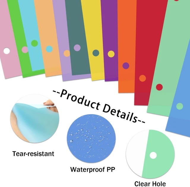 Alt view image 4 of 7 - 12-Tab Binder dividers with tabs for 3 Ring Binder, Write & Erase, Dividers for 8.5 x 11'' Letter Size Papers, Assorted Color, 3 Set, Ideal for Student, Teacher (Pack of 3)