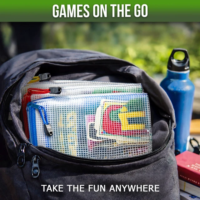 Alt view image 4 of 7 - 10 Pack Large Mesh Zipper Pouch B4 (12x15in) - Game Bags for Puzzle and Toy Storage Bags - Board Game Storage Zip Plastic Mesh Bags for Toys & Playroom Organization and Storage Zippered Pouches Folder