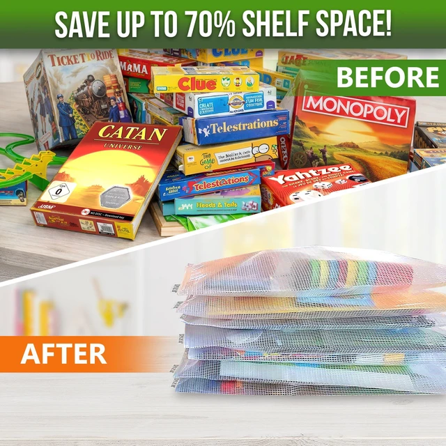 Alt view image 5 of 7 - 10 Pack Large Mesh Zipper Pouch B4 (12x15in) - Game Bags for Puzzle and Toy Storage Bags - Board Game Storage Zip Plastic Mesh Bags for Toys & Playroom Organization and Storage Zippered Pouches Folder