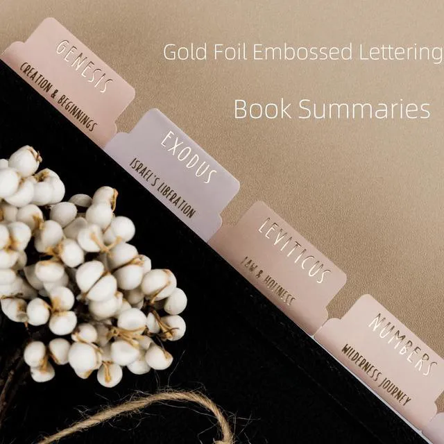 Alt view image 2 of 7 - Laminated Bible Tabs with Book Summaries Bible Tabs for Women and Men, 3D Gold Foil Embossed Lettering, Reposition Large Print Stickers, Easy to Read, Easy Navigation