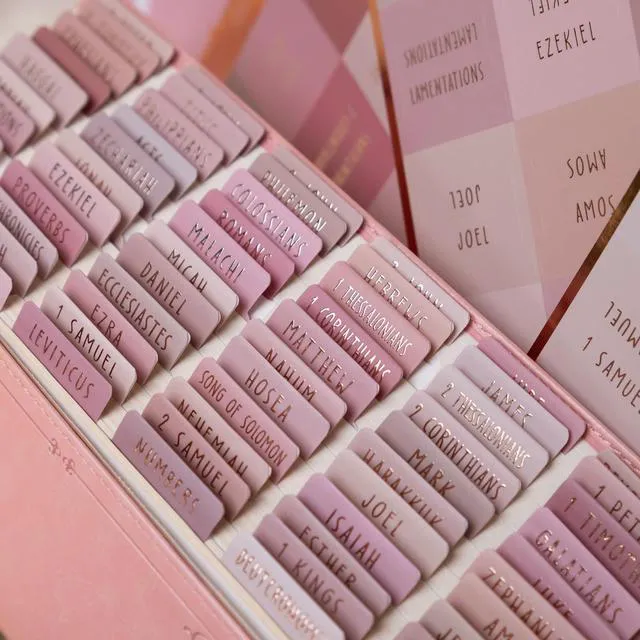 Alt view image 5 of 7 - Laminated Bible Tabs, Rose Gold Foil Embossed Lettering(Pink) Bible Tabs for Women and Men,Reposition Large Print Stickers, Easy to Read, Easy Navigation,Bible Study Supplies
