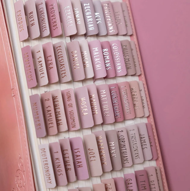 Alt view image 7 of 7 - Laminated Bible Tabs, Rose Gold Foil Embossed Lettering(Pink) Bible Tabs for Women and Men,Reposition Large Print Stickers, Easy to Read, Easy Navigation,Bible Study Supplies