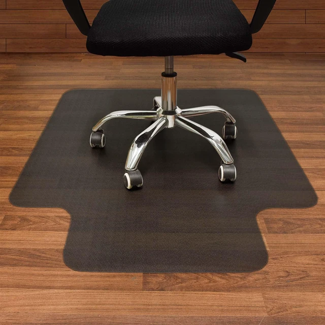 Main image of Office Chair Mat for Hardwood Floor, 36" x 48" Black Mat with Lip Laminate/Tile/Vinyl, Not Carpet, Computer Desk Mat, With Lip, Stay in Place, Easy Glide for Rolling Chair, Easy Trim
