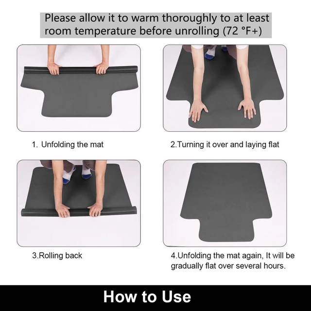 Alt view image 7 of 7 - Office Chair Mat for Hardwood Floor, 36" x 48" Black Mat with Lip Laminate/Tile/Vinyl, Not Carpet, Computer Desk Mat, With Lip, Stay in Place, Easy Glide for Rolling Chair, Easy Trim