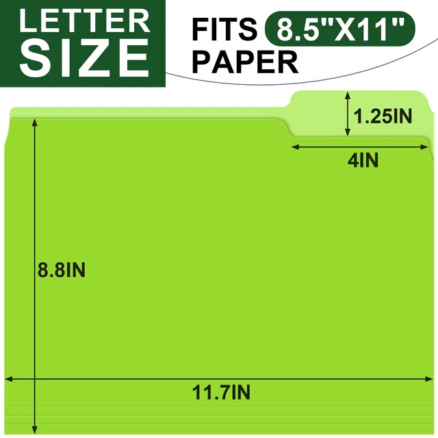 Alt view image 2 of 7 - 240 Pack Colored File Folders,20 Colors File Folders Letter Size Manilla Folders 8.5 x 11,1/3 Cut Tab Filing Folders for Office School Business Documents Files Paper