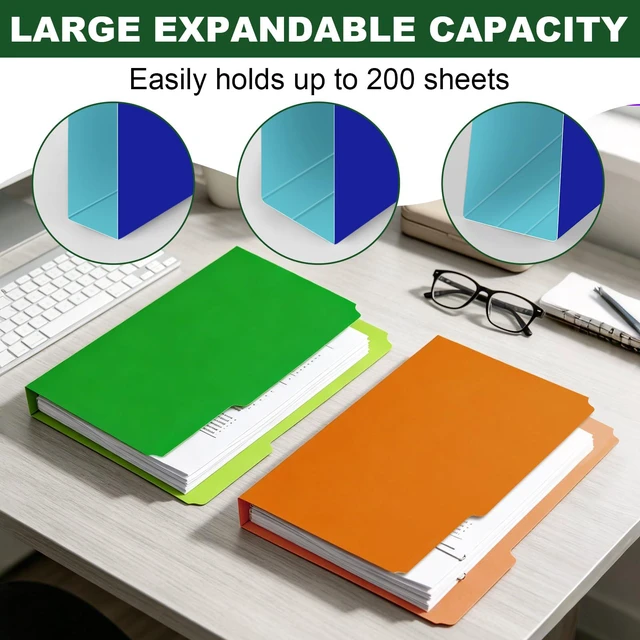 Alt view image 5 of 7 - 240 Pack Colored File Folders,20 Colors File Folders Letter Size Manilla Folders 8.5 x 11,1/3 Cut Tab Filing Folders for Office School Business Documents Files Paper