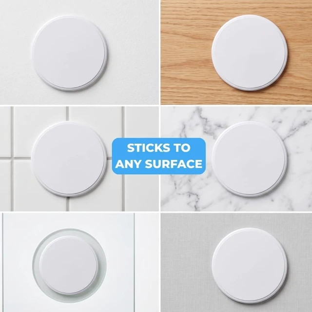 Alt view image 5 of 7 - 5 Pack - Door Stoppers for Wall - 5 Inch Door Knob Wall Protector, Self Adhesive Peel and Stick Door Bumper, Wall Protectors from Door Knobs, Anti Slam, White