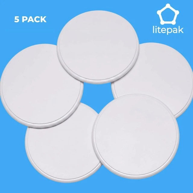 Alt view image 7 of 7 - 5 Pack - Door Stoppers for Wall - 5 Inch Door Knob Wall Protector, Self Adhesive Peel and Stick Door Bumper, Wall Protectors from Door Knobs, Anti Slam, White