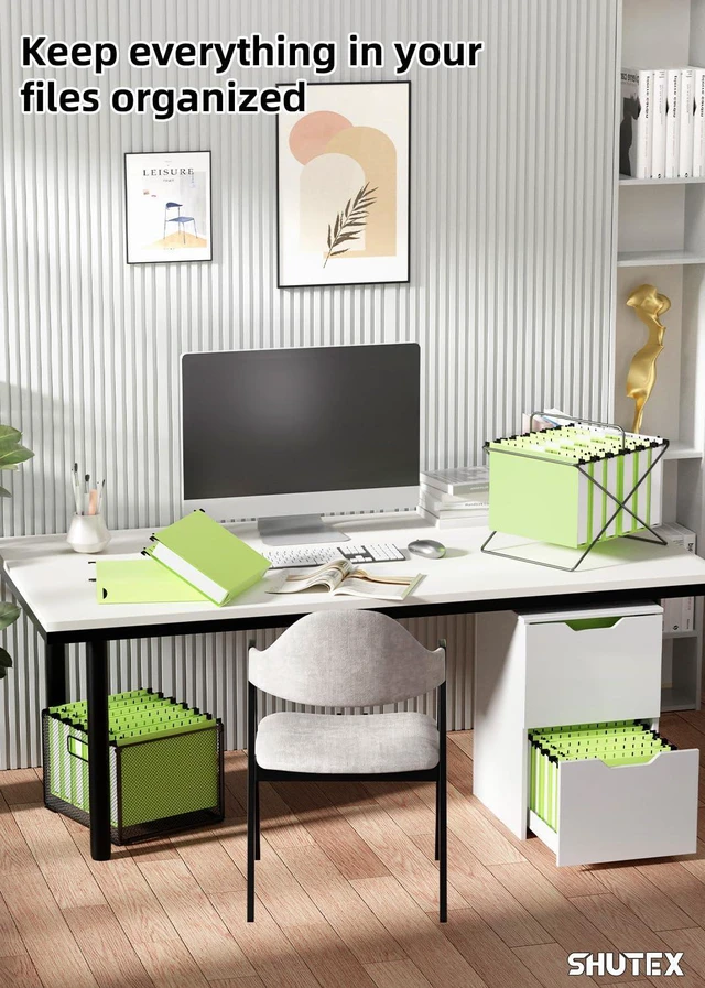 Alt view image 7 of 7 - Plastic Hanging File Folder, 12 Pack, Letter Size, Mustard Green Extra Capacity,12 Pack Reinforced Hang Folders,Heavy Duty 2 Inch Expansion,Filing Cabinet Folder for Bulk Files/Medical Chart
