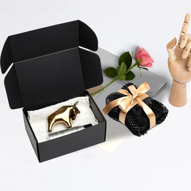 Alt view image 5 of 7 - 9x6x4 Black Shipping Boxes 24 Pack Corrugated Cardboard Box Mailer Tab Locking Literature Mailer Flat Empty Gift Packing Supplies - Mailing Box Packaging for Small Business