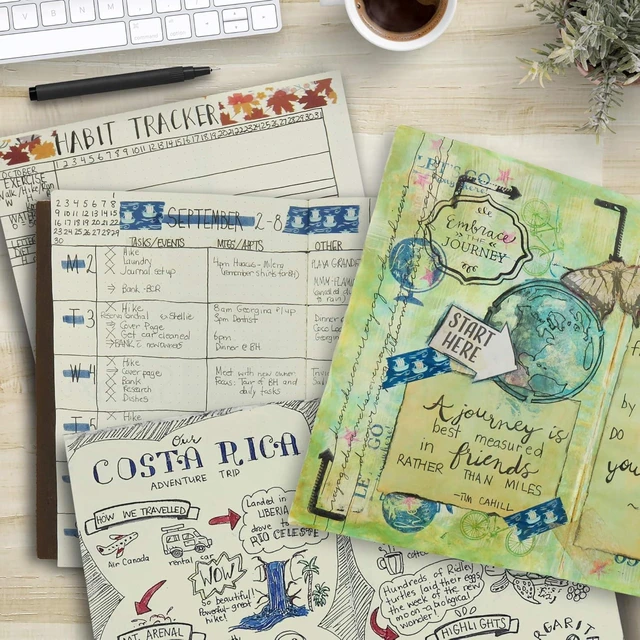 Alt view image 4 of 7 - Dotted A6 Size Travelers Notebook Inserts | 4.1" x 5.8" (10.5 x 15cm) | 100 GSM Paper | 6 Hand-sewn Booklets/360 Pages | Travelers Notebook Refills for Journals, Diaries, Planners