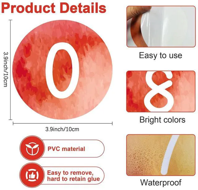 Alt view image 3 of 7 - 48PCS Watercolor Numbers Stickers Classroom Decorations Colorful Mini Dots Number Spot Markers Stickers Watercolor Classroom Labels Accents Cutouts for Preschool Elementary School Floor Decoration