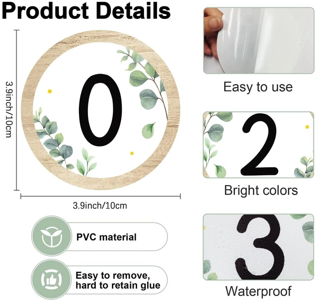 Alt view image 3 of 7 - 48PCS Eucalyptus Leaf Numbers Stickers Classroom Decorations Sage Greenery Dots Number Spot Markers Sticker Eucalyptus Classroom Labels Accents Cutouts for Preschool Elementary School Floor Decoration