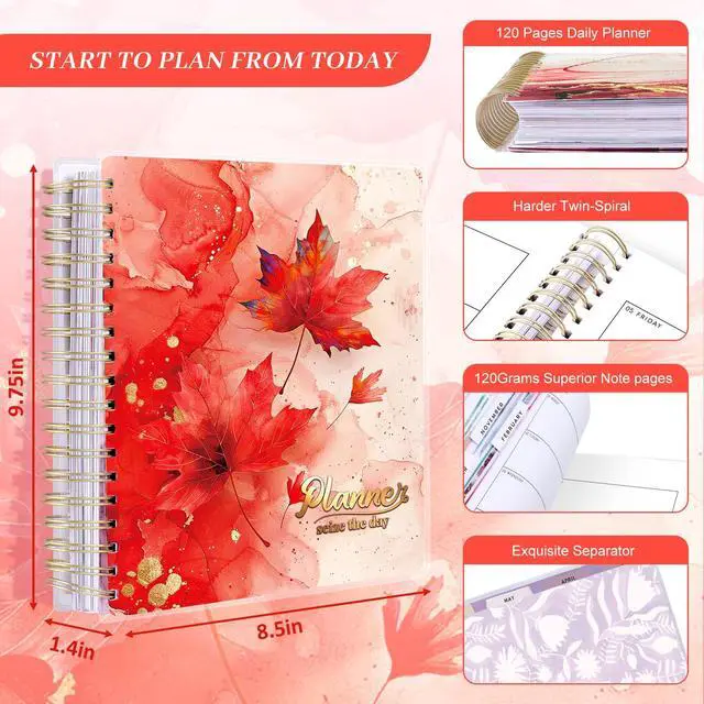 Alt view image 3 of 7 - Planner 2026-2027, 18 Months Large Daily Weekly Monthly Organizer July 2026 - Dec 2027, 8.5x9.8", Calendar with Page Tabs, Separator, Pocket Folder, Bookmark & Stickers & Sticky Note Set