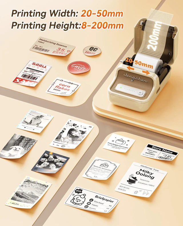 Alt view image 3 of 7 - B21 Pro Label Maker, 300DPI Red-Black Printing Label Printer, White Sticker Maker for Home Organization, Craft, Photo Print, Study Graphics, Scrapbook, Come with Red-Black Printing Tapes