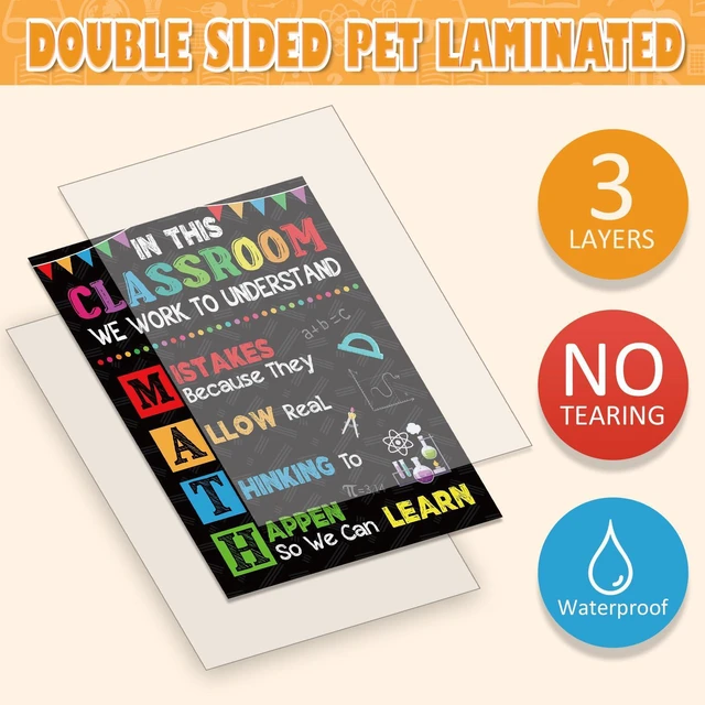 Alt view image 3 of 7 - 20 Pcs Math Posters, Growth Mindset Classroom Bulletin Board Decor Educational Teacher Supplies for Middle School, Why Math Themed Cutouts, Classroom Must Haves for Elementary Students