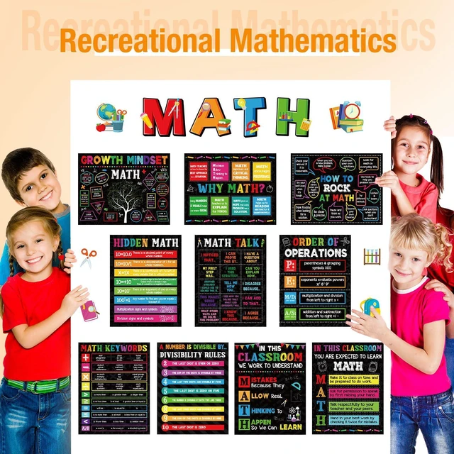 Alt view image 7 of 7 - 20 Pcs Math Posters, Growth Mindset Classroom Bulletin Board Decor Educational Teacher Supplies for Middle School, Why Math Themed Cutouts, Classroom Must Haves for Elementary Students