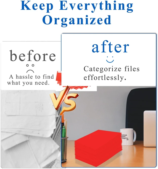 Alt view image 3 of 7 - File Folders with Pockets,Red Two Folders for Documents,50 Pack Paper Folders with Card Slot,Letter Size,School Students,Business,Home and Office Workers