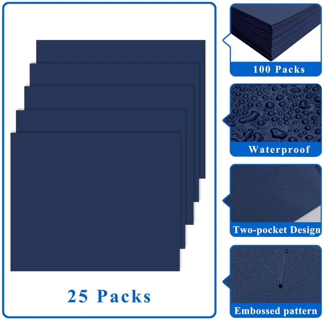 Alt view image 5 of 7 - File folders with Pockets,Navy Blue Two folders for documents,50 Pack Paper Folders with Card Slot,Letter Size,School Students,Business,Home and Office Workers