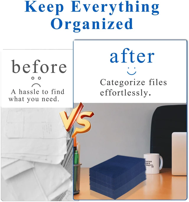 Alt view image 4 of 7 - File folders with Pockets,Navy Blue Two folders for documents,50 Pack Paper Folders with Card Slot,Letter Size,School Students,Business,Home and Office Workers