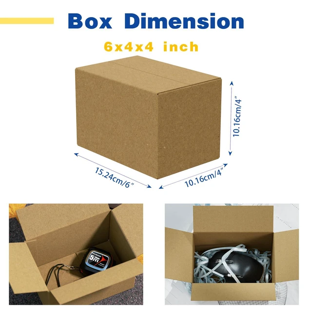 Alt view image 2 of 6 - 30 Pack 6x4x4 inches Small Shipping Boxes Brown Corrugated Cardboard Boxes for Packing, Mailing, Moving, Business