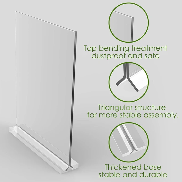 Alt view image 5 of 6 - 4x6 Inch Clear Acrylic Sign Holder, Display Stand, Plastic Card Holder for Business, Office, Retail (4x6 Inch 24 Pack)