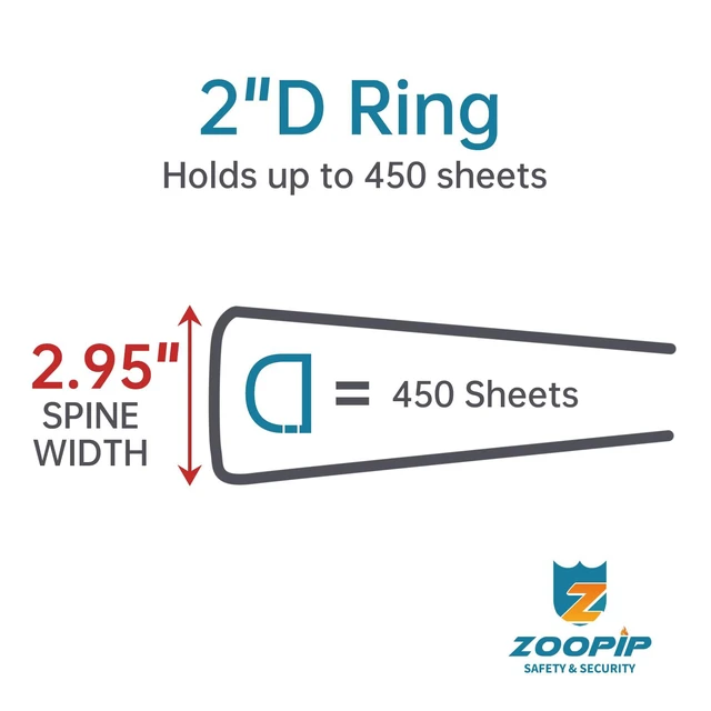 Alt view image 3 of 5 - Fireproof 3 Ring Binder with Zipper, 2" D Rings Holds 450 Sheets Fits Letter Size,Compatible with Clear Page Protectors,Built-in Net Pouch Pen Holder,Portable Safe Storage,1 Pack,Black