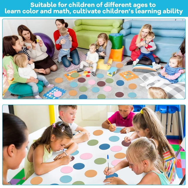 Alt view image 6 of 7 - 48 Pcs Circle Spot Markers Carpet for Classroom Seat Position Dots Removable Floor Makers School Rug Decoration Boho Colors Round Sitting Marks for Preschool Elementary Kindergarten Teachers Supplies