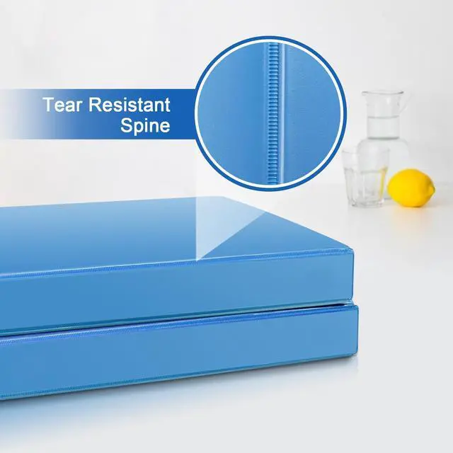 Alt view image 2 of 7 - Sturdy 1 Inch Slant-D Ring 3 Ring Binder with Clear View Cover 1"Heavy Duty Slant-D Ring,PVC-Free 2.4mm Board,Holds 225 Letter Sheets,Bulk for Corporate Offices,6 Pack (Light Blue)