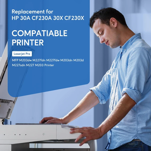 Alt view image 2 of 6 - 30A CF230A Toner Cartridge Replacement for HP 30A CF230A 30X CF230X Compatible for LaserJet Pro MFP M227fdn M227fdw M227sdn M203d M203dn M203dw Printer(Black,2-Pack)
