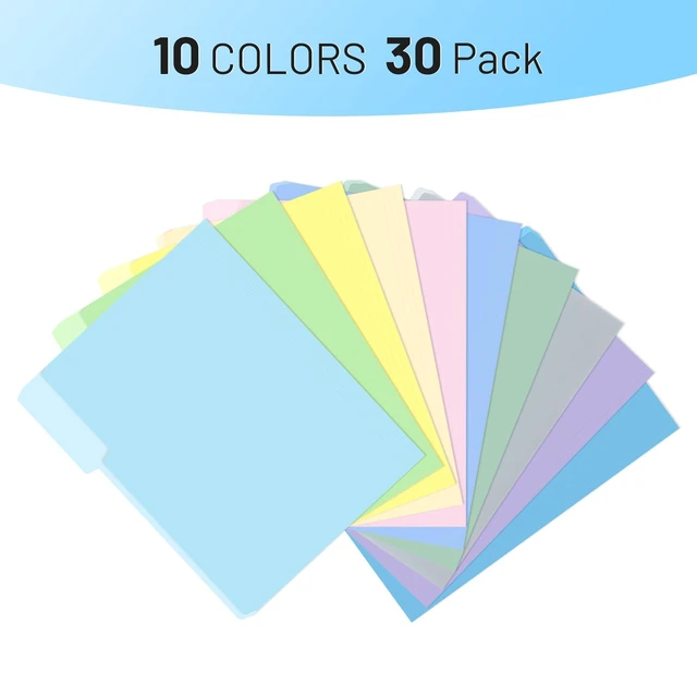 Alt view image 5 of 7 - Colored File Folders,30 Pack Manila Folders, Letter Size 8.5" x 11", 1/3-Cut Tabs, Morandi 10 Colors, for Office, School & Business Organization