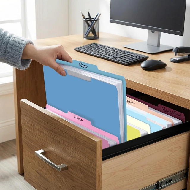 Alt view image 6 of 7 - Colored File Folders,30 Pack Manila Folders, Letter Size 8.5" x 11", 1/3-Cut Tabs, Morandi 10 Colors, for Office, School & Business Organization