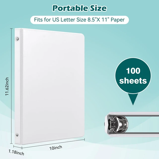 Alt view image 2 of 7 - 0.5 Inch 3 Ring Binders 12 Pack, PVC Free, Slim Presentation Binder Holds 100 Sheets, Clear View Cover with 2 Interior Pockets for Office, Meetings and Professional Documents