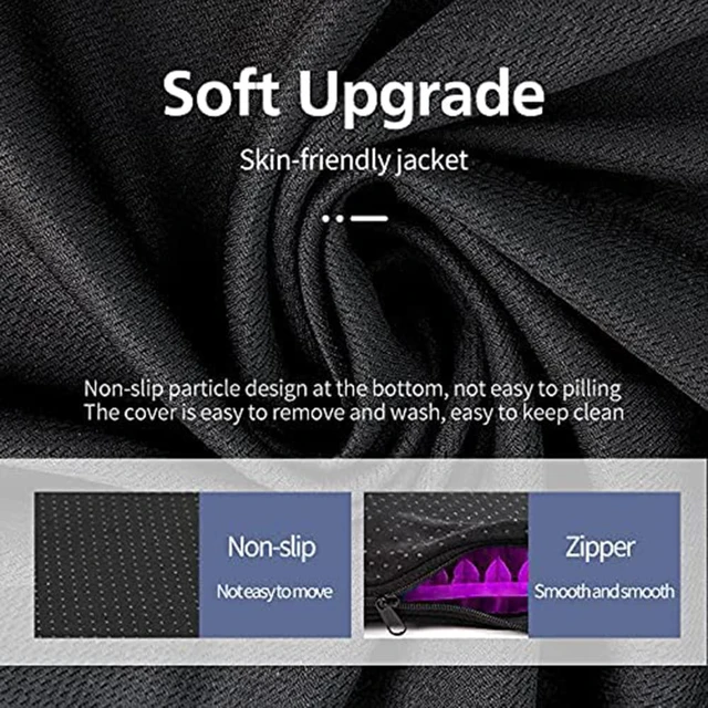 Alt view image 4 of 6 - Gel Seat Cushion for Long Sitting, Extra Thick Gel Cushion for Wheelchair Soft Chair Pads for Office Home Chairs Car Seats Long Trips - Back Sciatica Hip Tailbone Pain Relief Cushion (Violet)