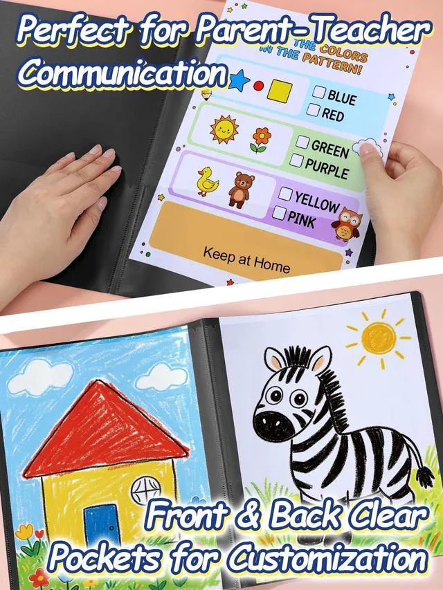 Alt view image 3 of 7 - 36 Pcs Take Home Folders with Pockets for Elementary Students, Black Durable Kindergarten Parent-Teacher Communication Plastic Folders, Back to School Teacher Supplies for Classroom