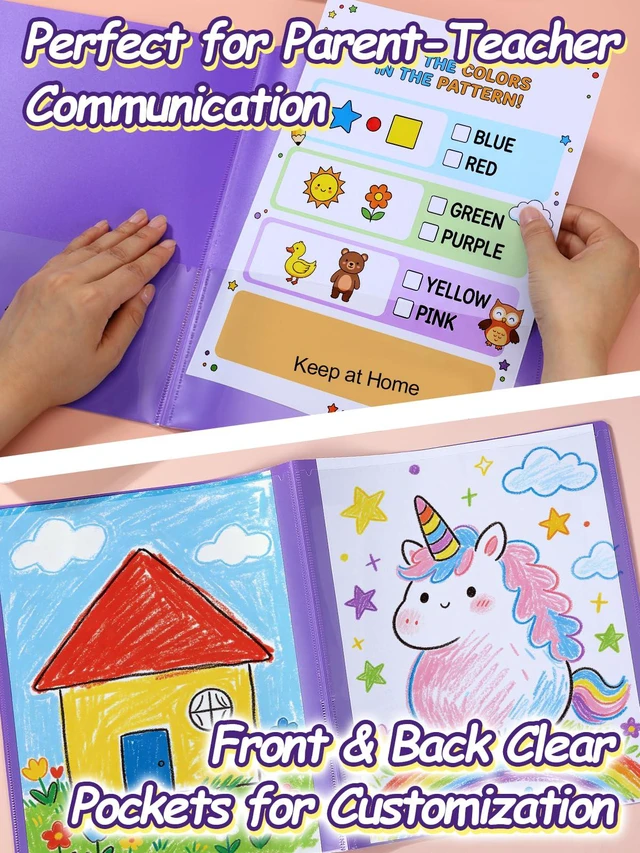 Alt view image 3 of 7 - 36 Pcs Take Home Folders with Pockets for Elementary Students, Purple Durable Kindergarten Parent-Teacher Communication Plastic Folders, Back to School Teacher Supplies for Classroom
