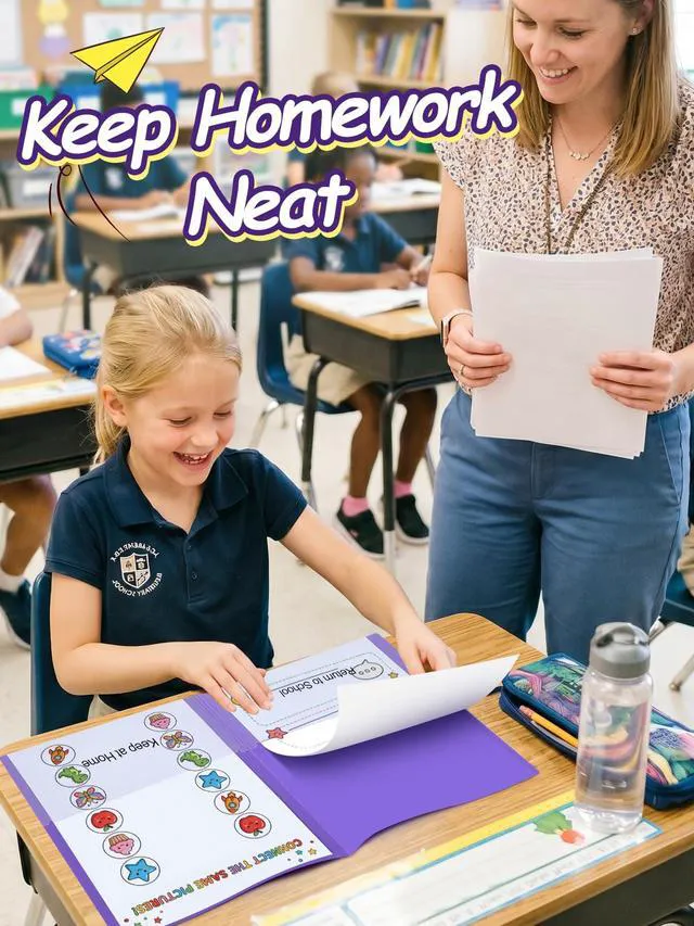 Alt view image 6 of 7 - 36 Pcs Take Home Folders with Pockets for Elementary Students, Purple Durable Kindergarten Parent-Teacher Communication Plastic Folders, Back to School Teacher Supplies for Classroom