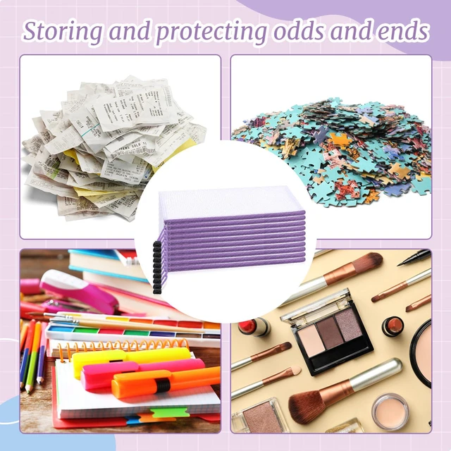 Alt view image 5 of 7 - 200 Pcs A6 Mesh Zipper Pouches Bulk 9.4"x4.5",Purple Waterproof Pencil Bags for Office Supplies, Transparent Design for Stationery Storage, Organizers for Cosmetics Travel