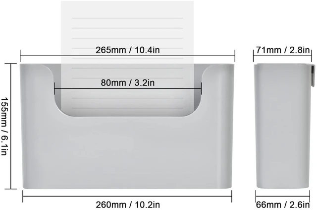 Alt view image 2 of 6 - Adhesive File Holder Door Mount Mail Magazine Organizer, Office Wall Mount Single Pocket, Gray