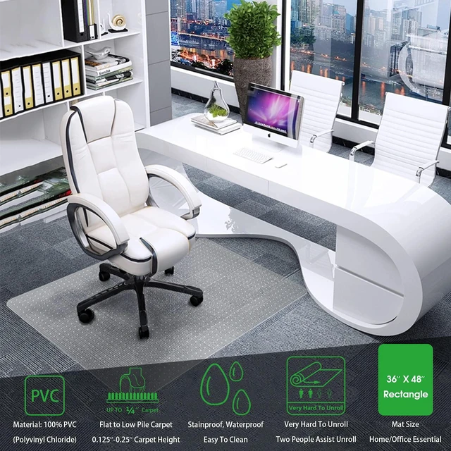 Alt view image 5 of 7 - Office Chair Mat for Carpet- 36" x 48" Studded Desk Chair Mat for Low Pile Carpeted Floors, Plastic Floor Mat for Office Chair Over Carpet